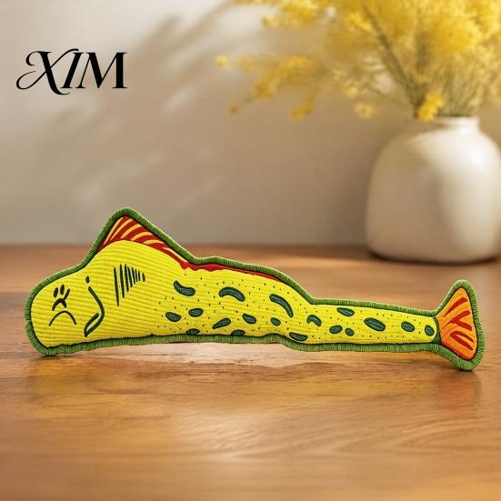 Interactive Cat Kicker Toys Fish Toy, Natural Catnip And Crinkle Paper Soothing for Nervous Cats Filled Durable Plush Toy Anxiety Relief