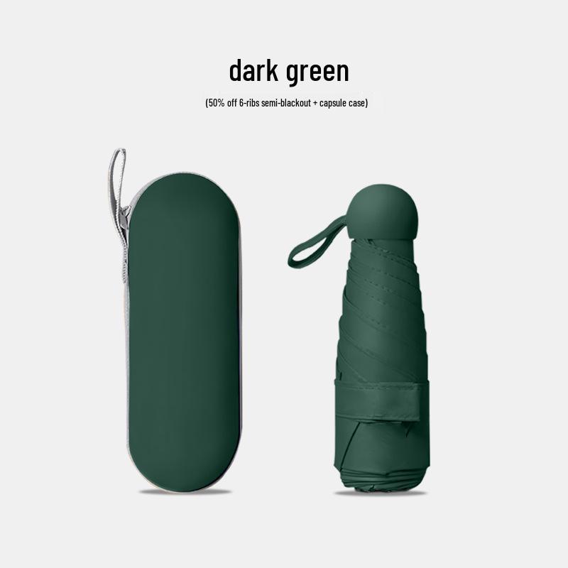 Compact UV Protection Dual-Use Mini Umbrella with Black Glue for Sun and Rain