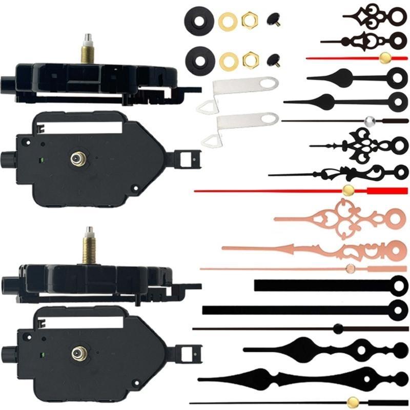 2 Pack Quartzs Pendulum Clock Movement with 6 Pair of Clock Hands for DIY Wall Clock Projects Wall Clock Replacement