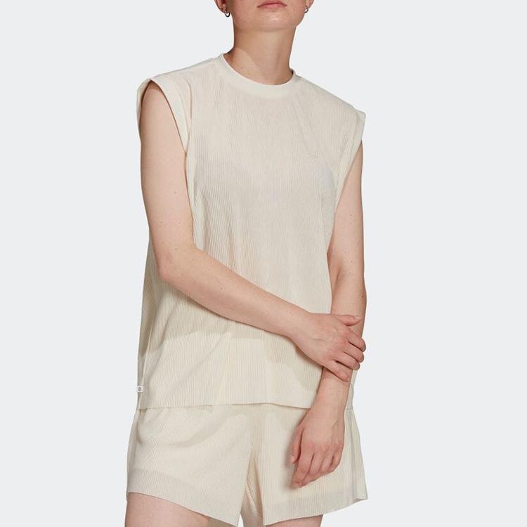 Adidas Solid Color Casual Sports T-Shirt Women Tops White HE4956