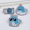 Cute Blue Whale Cartoon Brooch - Creative Badge for Clothes & Backpacks