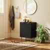 Kitchen Sideboard, 2 Doors, Adjustable Shelf, Raised Metal Legs, 60 x 40 x 80 cm, Black