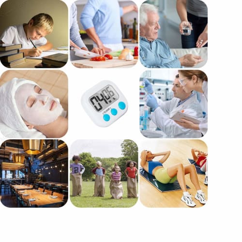 4 Small Digital Kitchen Timer with Large Alarm, Magnetic Backing Stand, for Cooking, Baking, Sports, Games, and Office Use