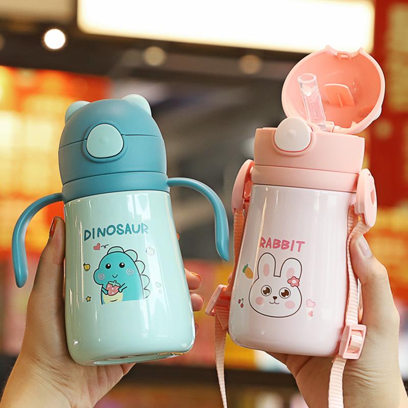 Children's Thermos Cup 316 Food Grade Baby Water Cup Over One Year Old with Straw Learning Cup Baby Bottle