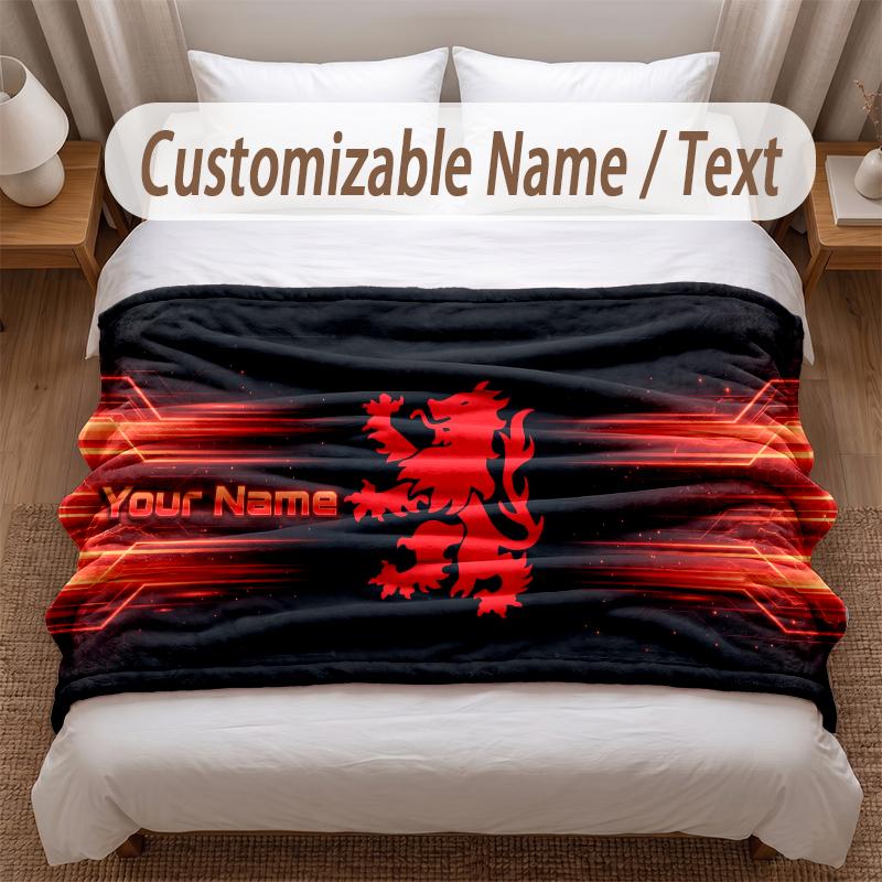 Middlesbrough FC Printed Flannel Blanket Custom Name Text Soft Warm Throw For Bedroom Holiday Gift