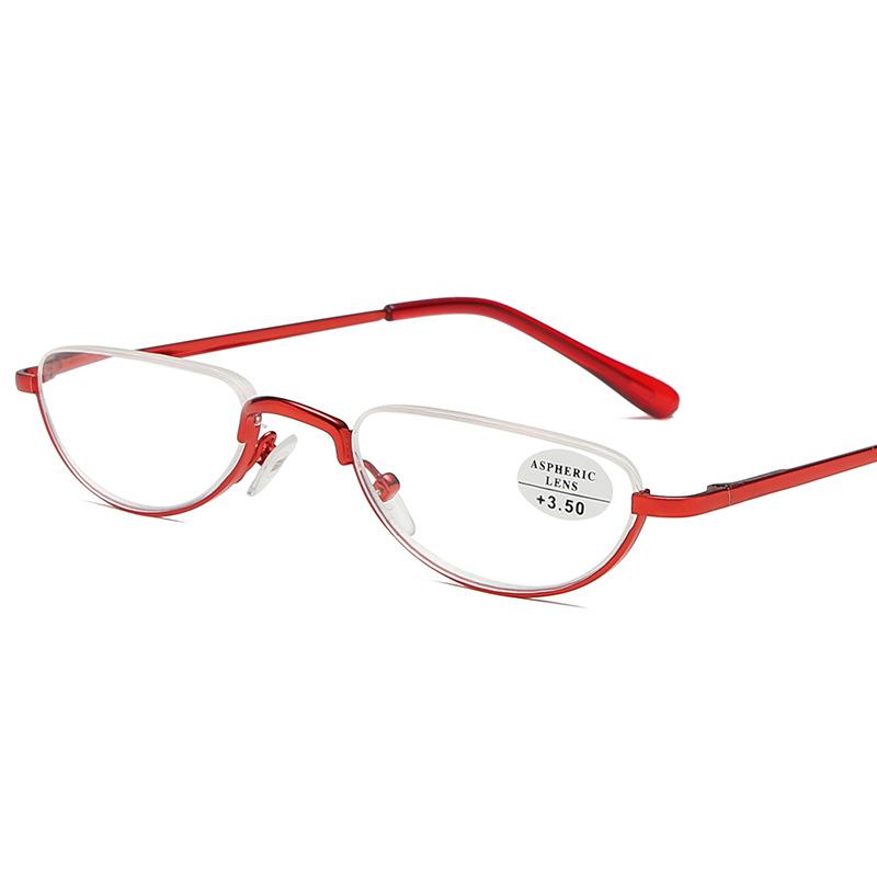 Retro Ultra-licht Metall Halb Rahmen Lesebrille Tragbare Männer Frauen Leser Optische Spektakel Kleine Rahmen Brillen