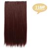 MISS WIG Lange bølgete frisyrer Syntetisk 5 Clip In Hair Extension 22 Tommer/32 Tommer Varmebestandige hårstykker Brun Svart