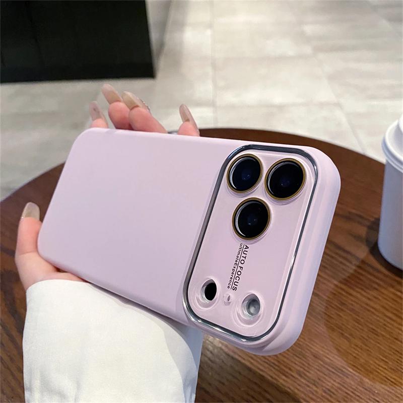 Liquid Silicone Matte Solid Phone Case for iPhone 17 Air 16 15 Pro Max 14 Plus 13 Large Window Camera Protection Cover Funda