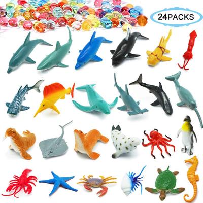 24pcs/Set Children Mini Marine Animal Model Toy Funny Game Education Toy Gift