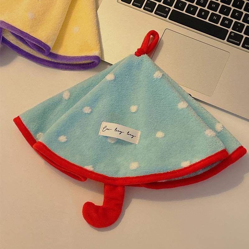 Mini Umbrella-Shaped Hand Towel, Cute Absorbent And Quick-Drying Bathroom Towel, Thickened Coral Fleece Kitchen Handkerchief