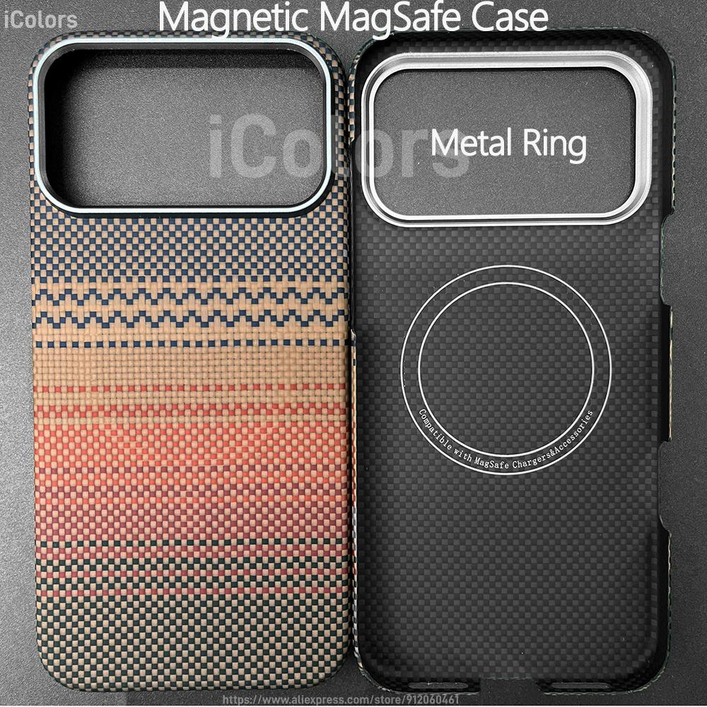 For iPhone 17 Pro Max/17 Pro/17 Air/17 Aramid Carbon Fiber Case Ultra Thin Lightweight Cover Compatible with MagSafe