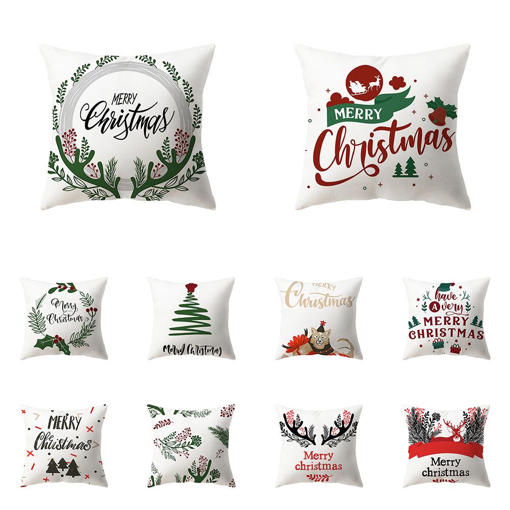 

Christmas Theme Printed Pattern Cushion Cover Home Living Room Sofa Decorative Pillow Pillow Cover