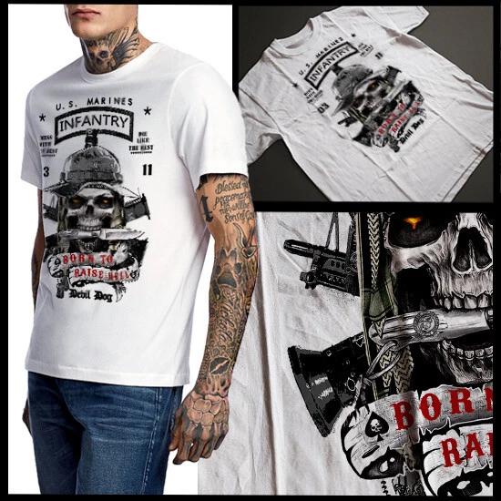 

Infantry T-Shirt Grunt Skull With Full Battle Rattle Size S To 3XL 4XL
