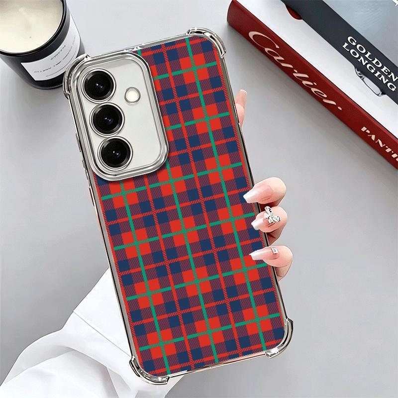 Clan Stewart Tartan Plaid Pattern Soft Phone Case For Samsung A17 A27 A07 A37 A57 A16 A56 A15 A55 A14 A54 A13 A53 A26 A36 A25 A3