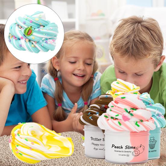 

70 мл масляная глина с персиком, арбузом, русалкой, мороженым, подвеска, антипригарное покрытие, супер мягкая игрушка для детей и взрослых, снятие стресса, шлам, игрушка для малышей