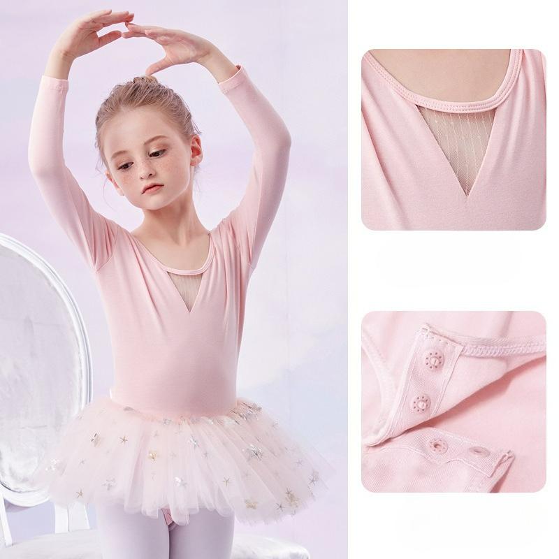 Children's Dance Clothes Girls Spring and Summer Short-sleeved Chinese Dance Clothes Practice Clothes Girls Dance Clothes Tutu Princess Dress