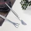 2-in-1 Bonsai Tweezers Mini Gardening Rake Soil Farming Tool Stainless Steel Root Rake  Loosen Soil