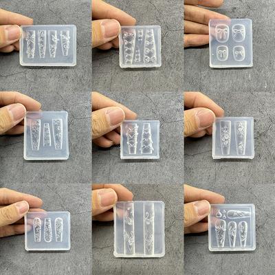 Transparent Silicone Nail Art Mold Exquisite Handmade Butterfly Bow Flower 3D Nail Art Accessory Diy Creative Nail Art Mold Gift