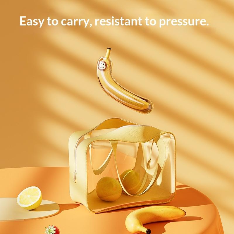 Food Grade Banana Shaped Storage Box Reusable Plastic Fruit Case for Office Travel Kids