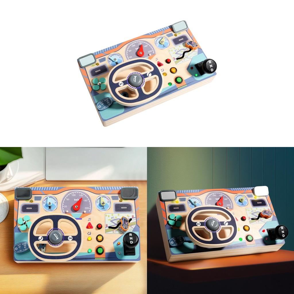 Board Children Busy With Wooden Steering Wheel Learning Toy Brain Development