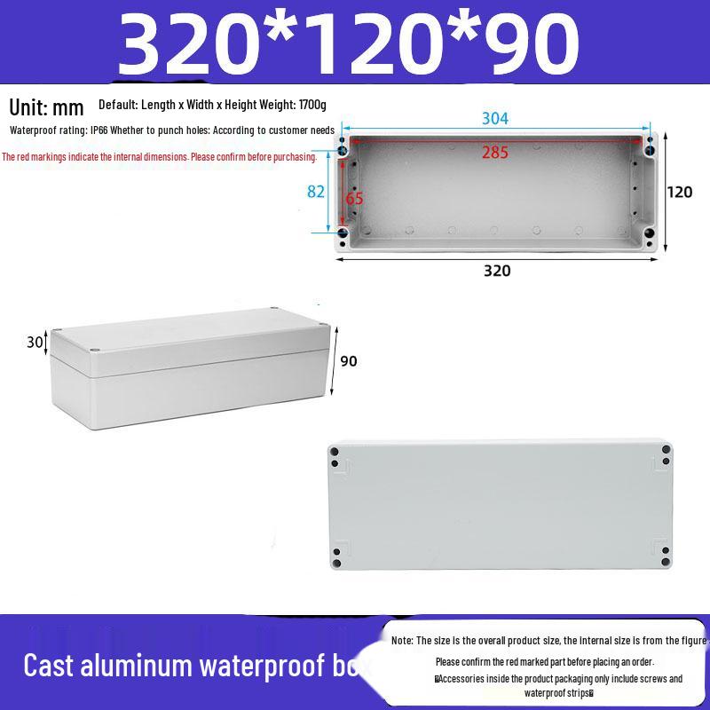 Druckguss-Aluminium Außenverteilerkasten IP65 Wasserdichtes Gehäuse