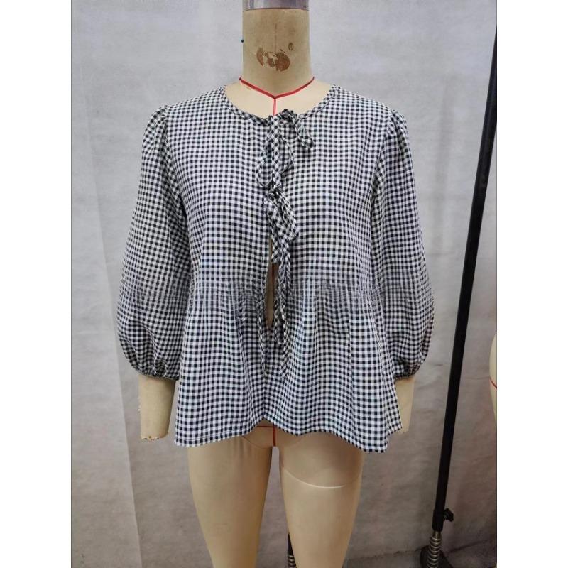 Women's Summer New Sweet Casual Lace Up Striped Top