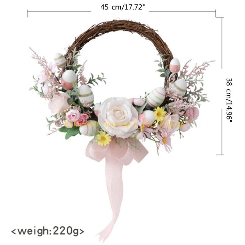  Artificial Flower Wreath for Easter Front Door Window Wall Hanging Decoration