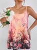 2025 Cross-border Spaghetti Strap Printed Casual Women's Vest Top
