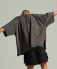 T-shirt Oversize con Spacco Manica Corta Carbone