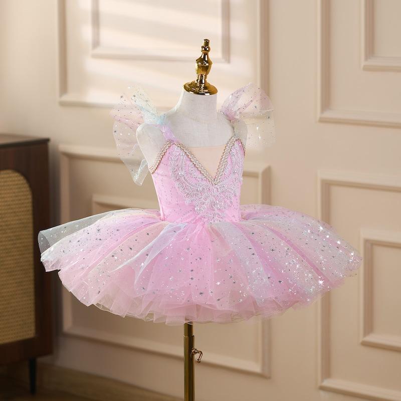 Kinder Ballettkleid Sieben Farben Mädchen Kinder Pailletten Prinzessinnenkleid Ballett Tutu Tanzkleidung Performance Tutu Röcke