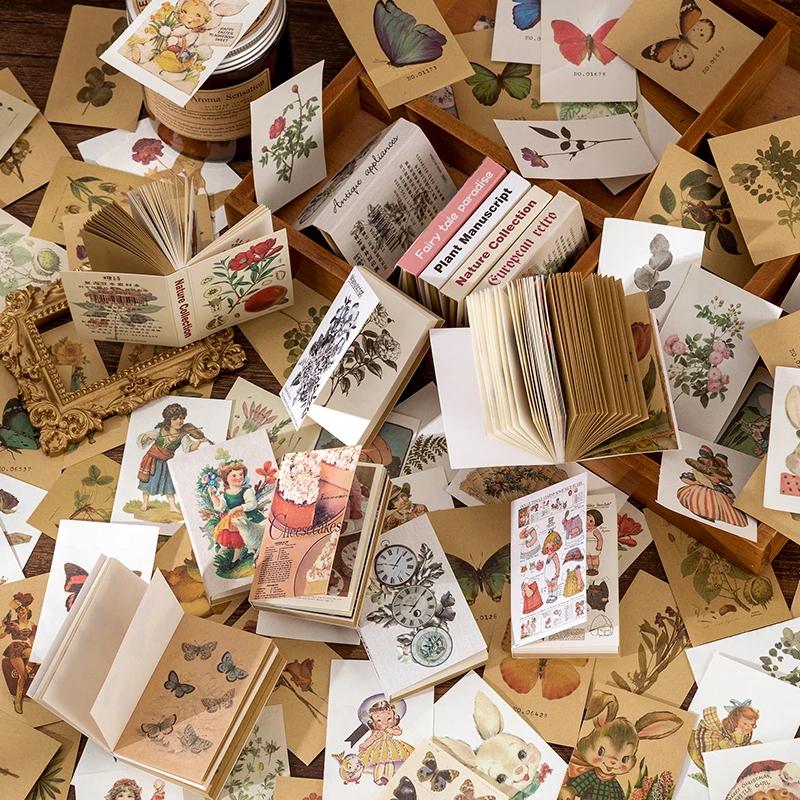 80pcs Scrapbooking Material Paper Butterfly Plant Fairy Tale Story Labels Decorative Collage Diary Album Craft Supplies
