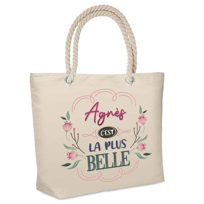 Sac cabas - PLANETEE - Isotherme de plage Agnès la plus belle - Jute naturel - Grande contenance - Anses solides