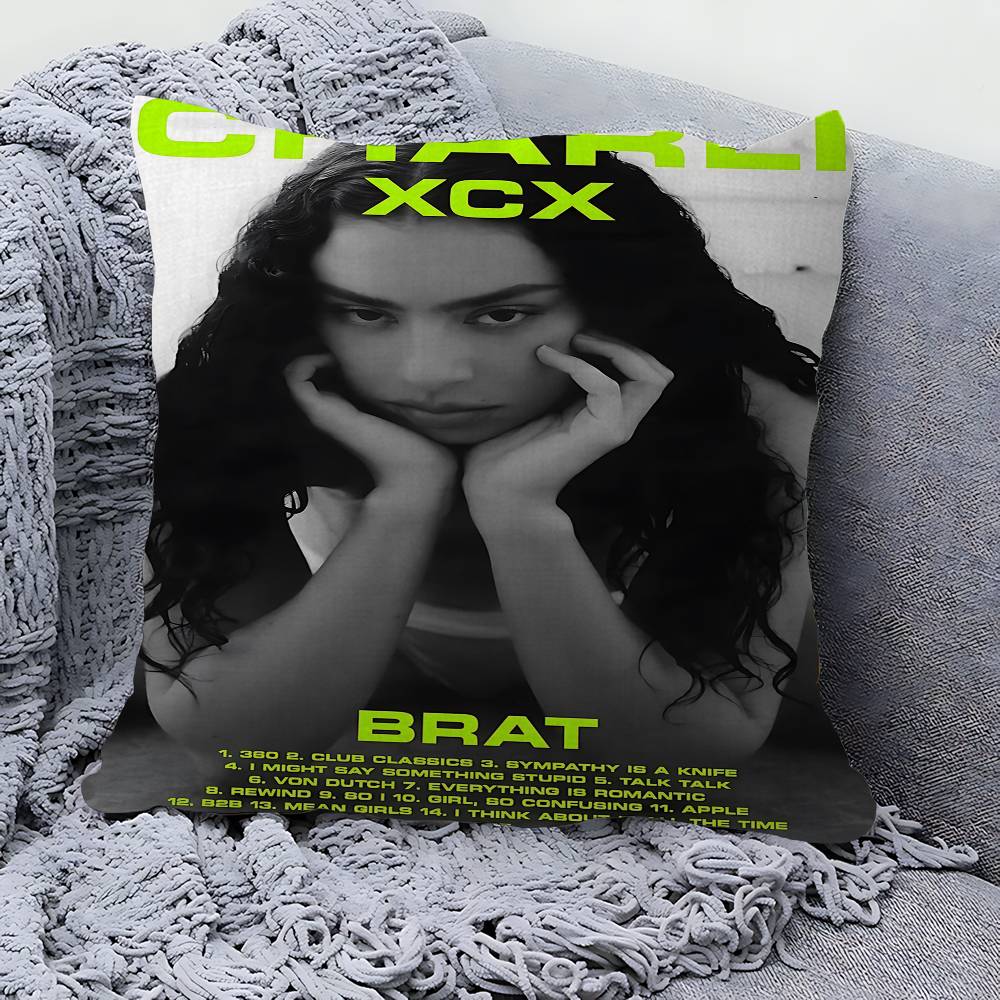 Singer C-CHARLI XCX Personalized Picture Text Home Decorative Pillows Household Gifts 45x45cm