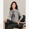 Women's Wool-Blend Knit Top with Scarf Collar