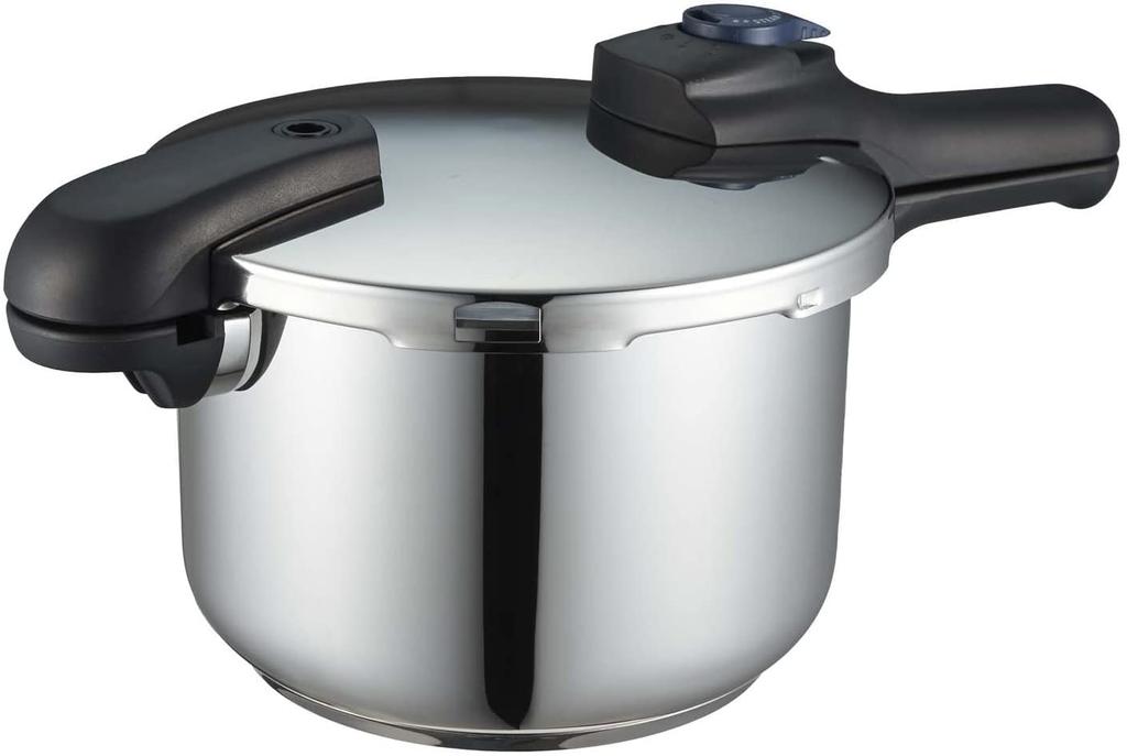 Pearl Metal Pressure IH Recipe Quick Stainless Shipping Cooker, 5.5L, Compatible, Triple-Layer Bottom, Switchable, Included, Eco, H-5042 Steel,