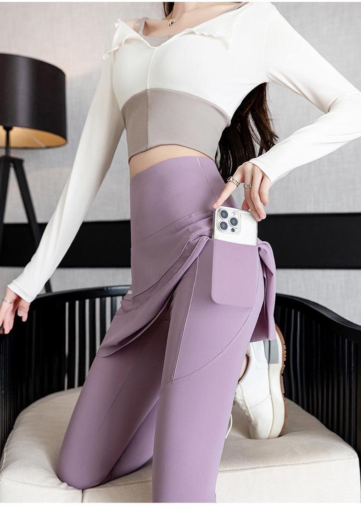 2026 Spring/Autumn Plus Size Women's Two-in-One Yoga Pants - Hip Lift, Running, Training, Slimming Fit