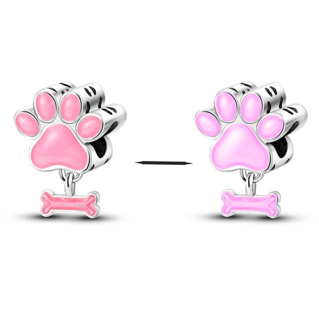 New 925 Sterling Silver Charms Pink Series Pendant Beads Dangle Fit Temperament Necklace Bracelet Gift For Women