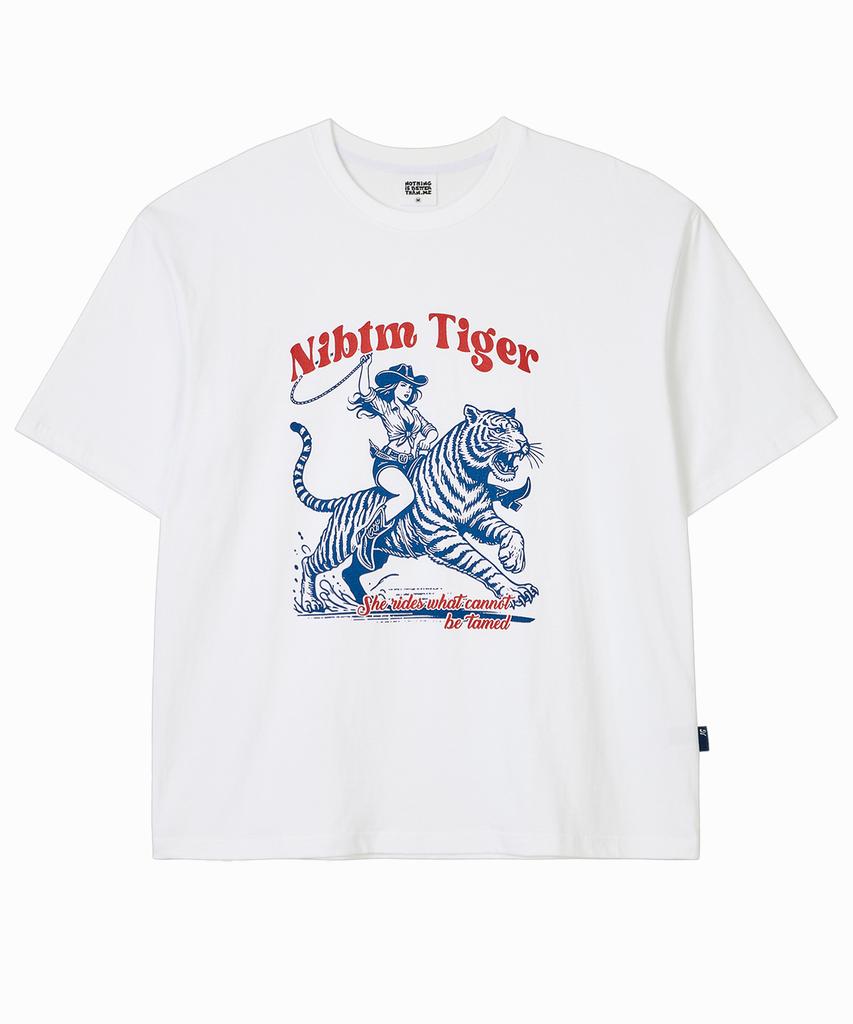 Nasttingijeubeleoldaenmi Cowgirl Tiger Graphic Tee_White