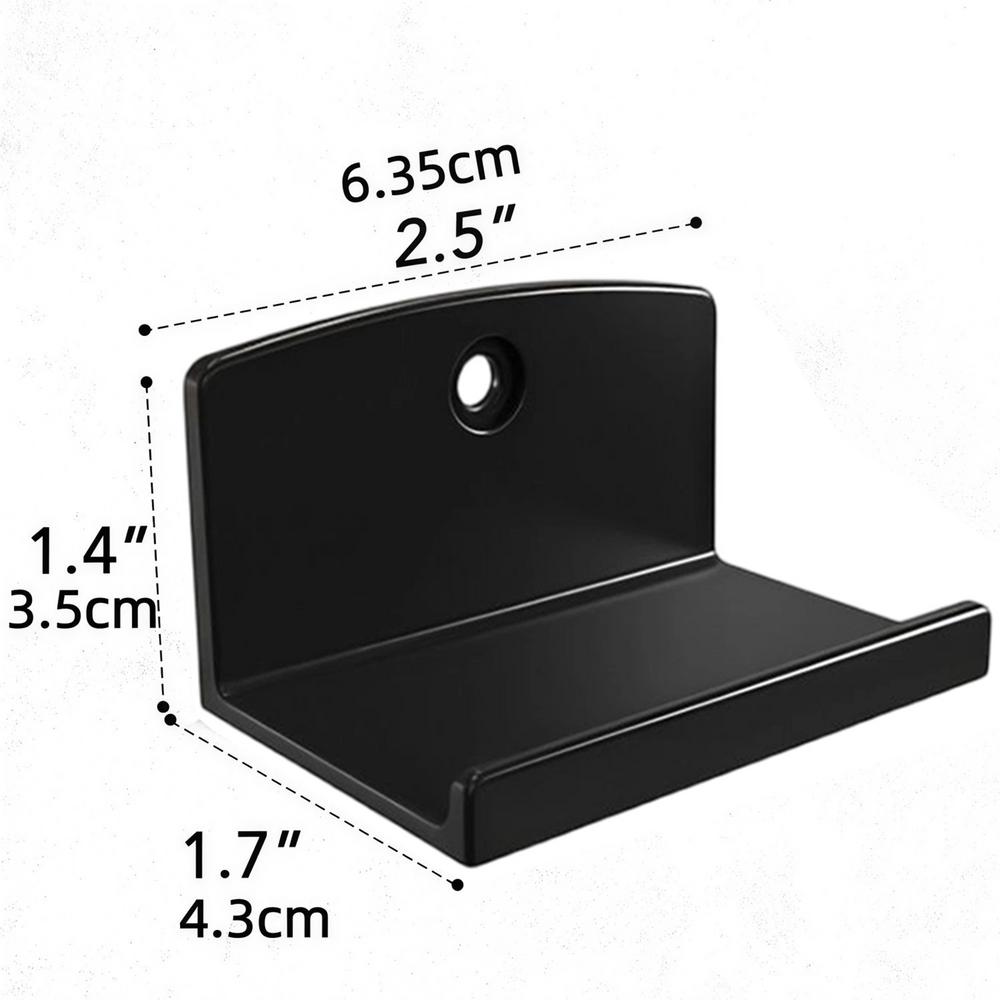 4 Stück Schwarzes Vinyl-Schallplatten-Display-Rack Wand-Acryl-Schallplattenregal Klebende Schallplatten-Wandhalterung Geeignet für 1LP und 2LP Schallplatten