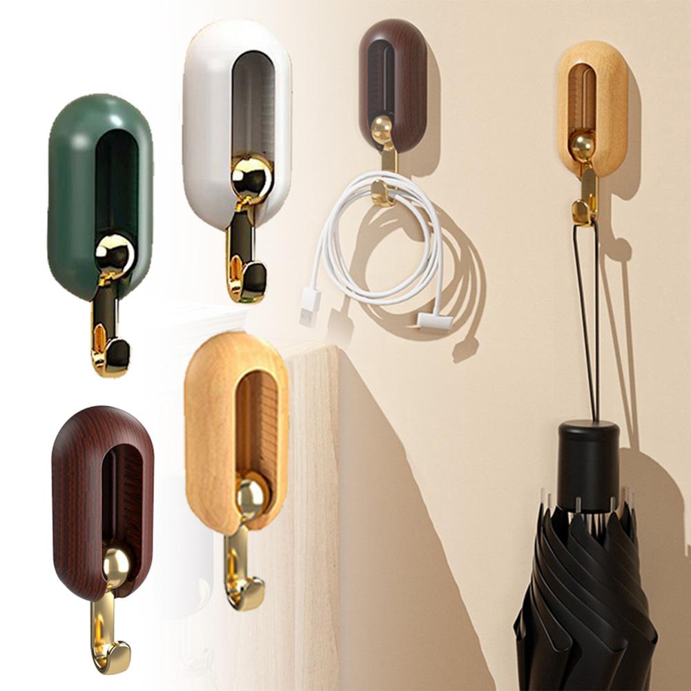 4PCS Self Adhesive 360° Rotating Wall Hook Strong Without Drilling Coat Bag Bathroom Door Kitchen Towel Hanger Hooks Home Storage