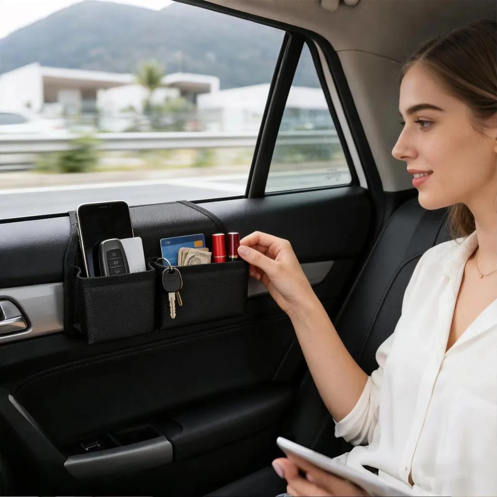 Multifunctional Car Window Organizer Box Side Door Window Storage For Travel Business Trip Camping Daily Commuting Vehicle Sedan