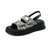 Summer women's platform sandals women's one-pedal rubber soft sole comfortable size sandals national style Roman sandals women