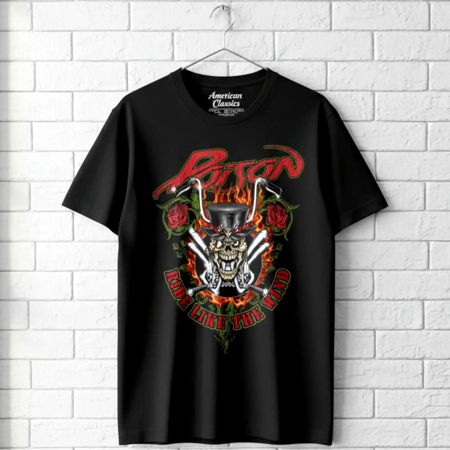 Poison Ride Like The Wind Men s T Shirt Rock Band Album Cover Concert Tour Merch XXXL