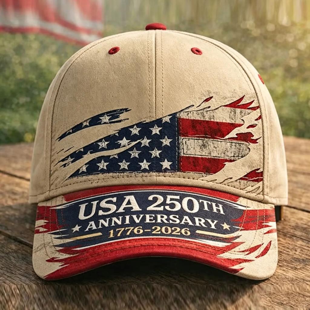 American Anniversary D full print baseball cap Independence Day visor source one piece