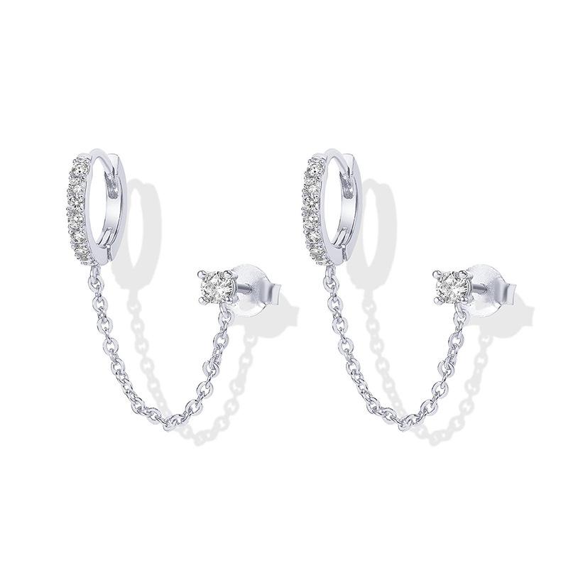 Trendy Rhinestone Tassel Ear Cuff: Versatile European and American Fashion Earrings for Women