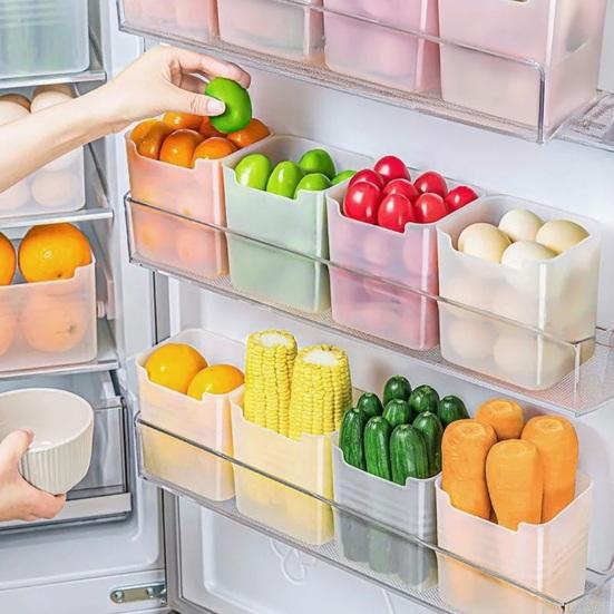 3/6Pcs Refrigerator Storage Boxes Vegetable Fruit Organizer BPA Free Large Capacity Transparent Fridge Doors Shelves