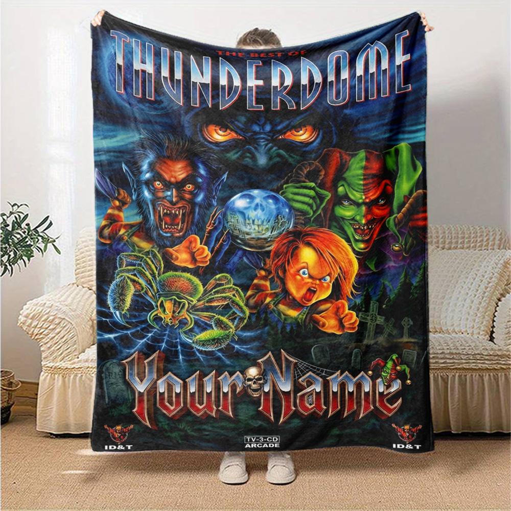 Name Custom Thunderdome Print Flannel Blanket High Quality Warm Comfortable Cover for All Seasons Perfect for Gifts Home Decor