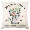 Seasons Throw Pillow Cover Spring Linen Flowers Truck Cushion Office Throw Pillow Cushion Throw Pillow Cushion