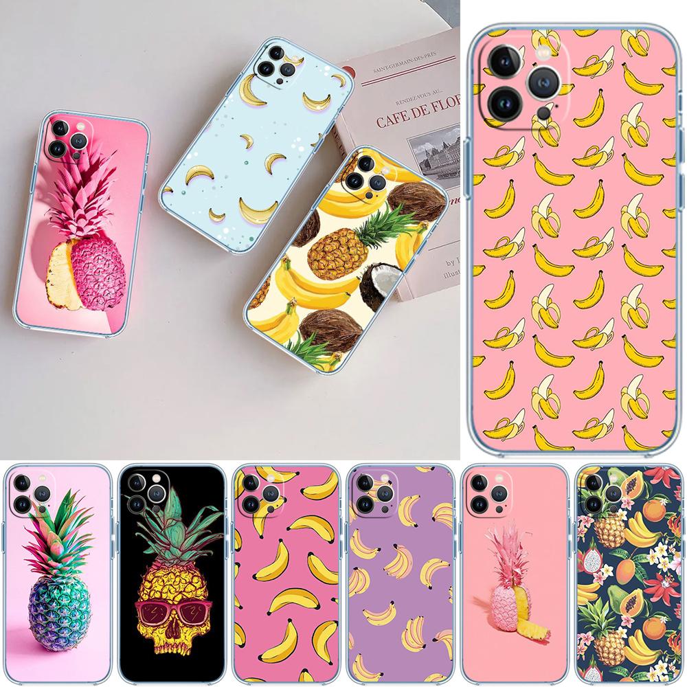 PP36 Fruit Banana pineapple Soft Shell Transparent Phone Case for Samsung Galaxy A04 A04S A14 A23 A34 A54 M23 M33 M52 M53