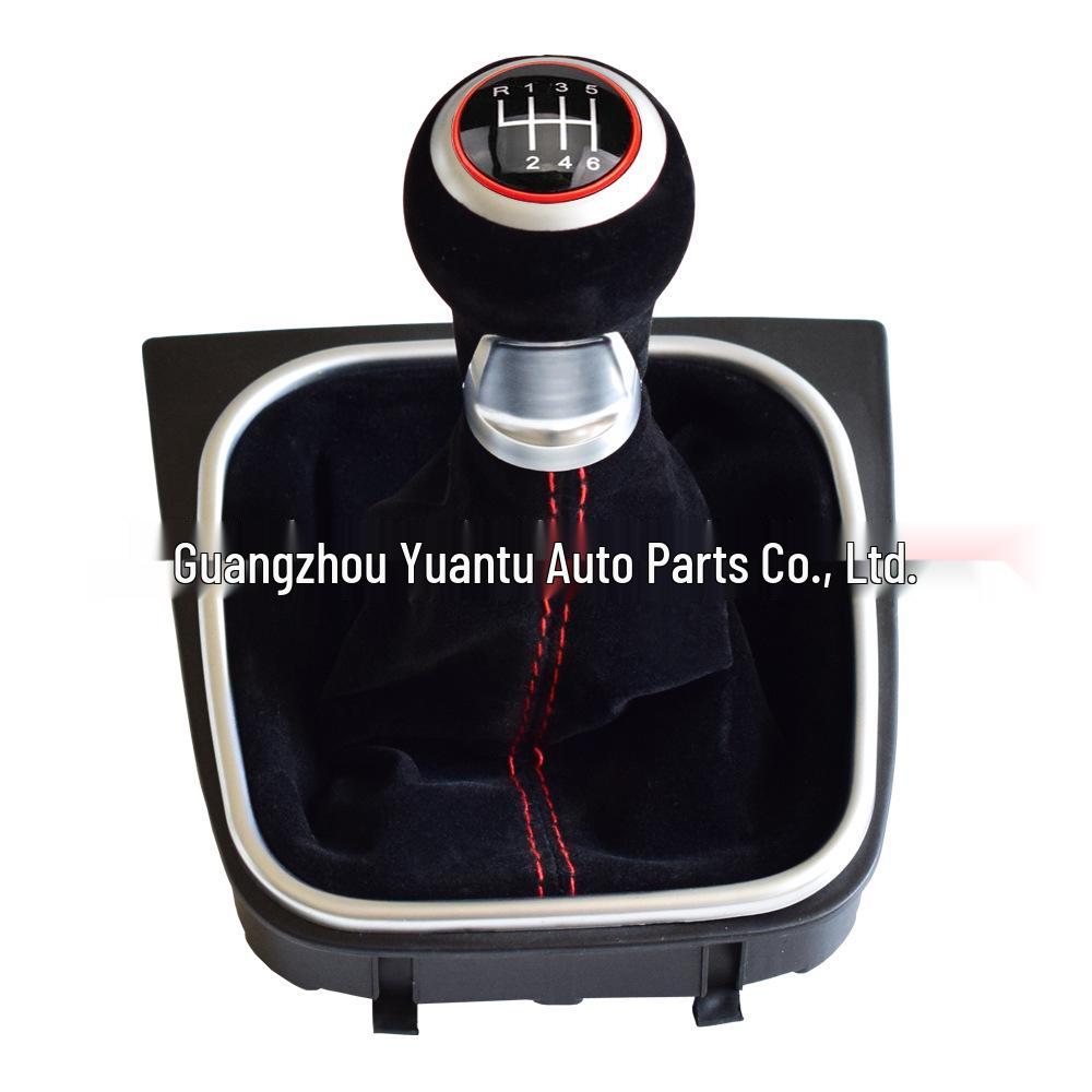 Red/Black Suede Gear Shift Knob for Volkswagen Golf MK5/MK6 R32 GTI (2004-2009)